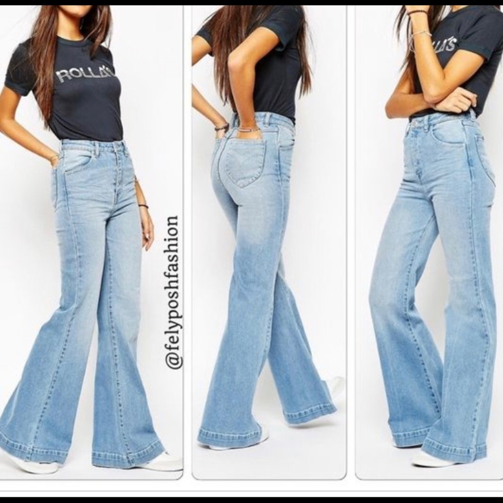 High Waisted Denim Flare